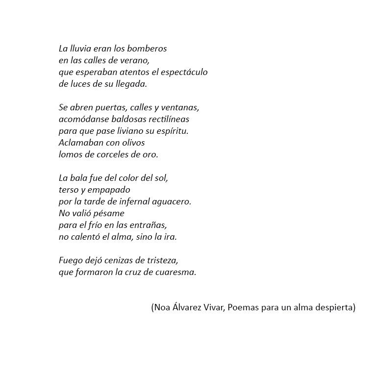 Concurso Social abril 2024. Temática a partir de unos poemas de Noa Álvarez Vivar, presentación online